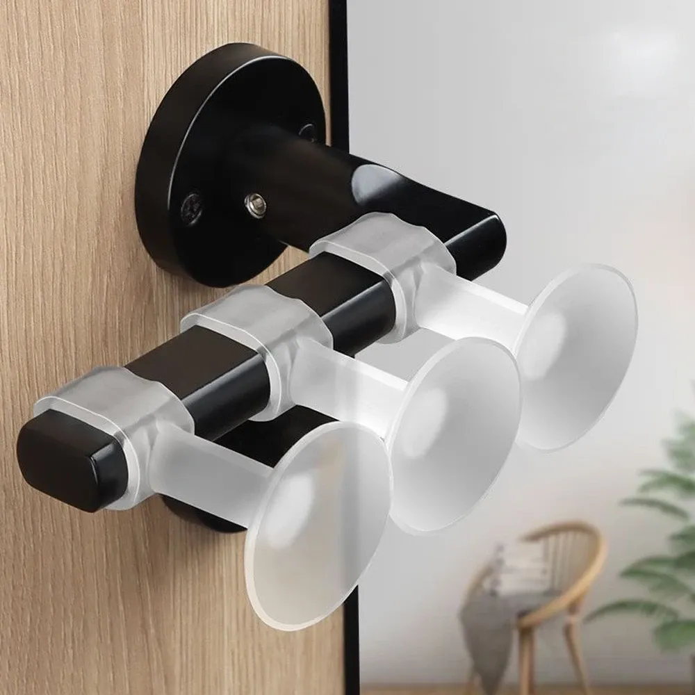 Butée de porte anticollision, ventouse en caoutchouc transparent, protection silencieuse anti-choc, coussin de porte, protection murale pour poignée de porte 2