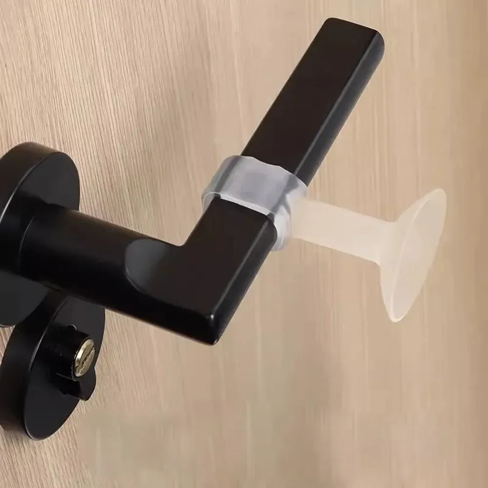 Butée de porte anticollision, ventouse en caoutchouc transparent, protection silencieuse anti-choc, coussin de porte, protection murale pour poignée de porte 4