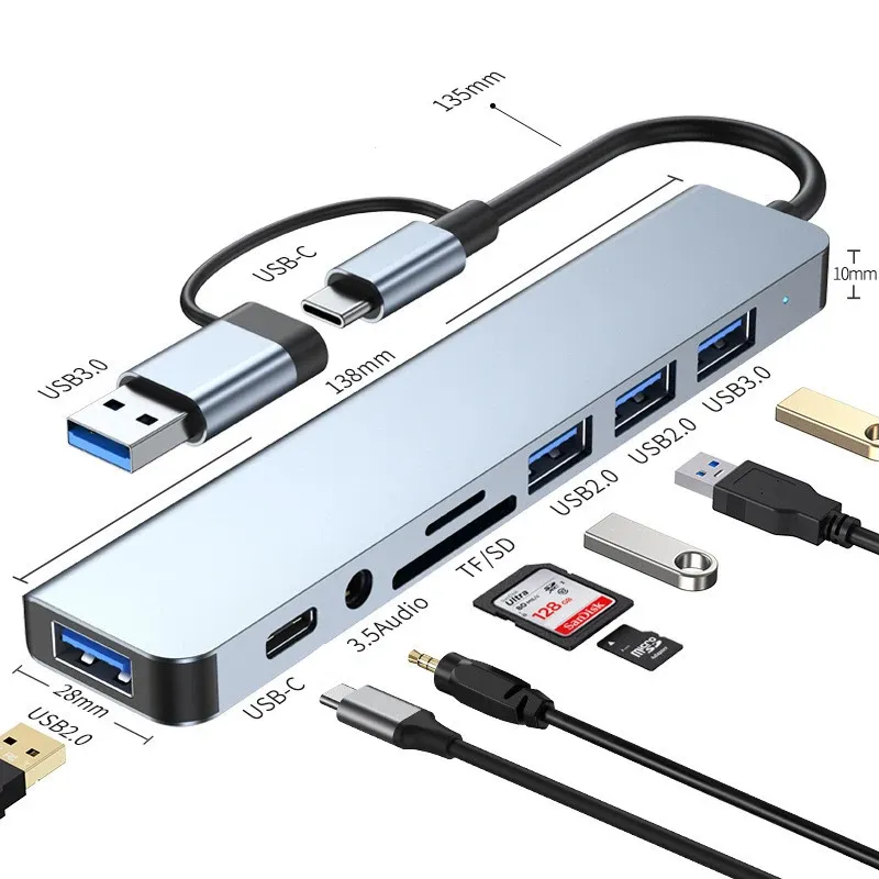 Hub USB en situation d'utilisation