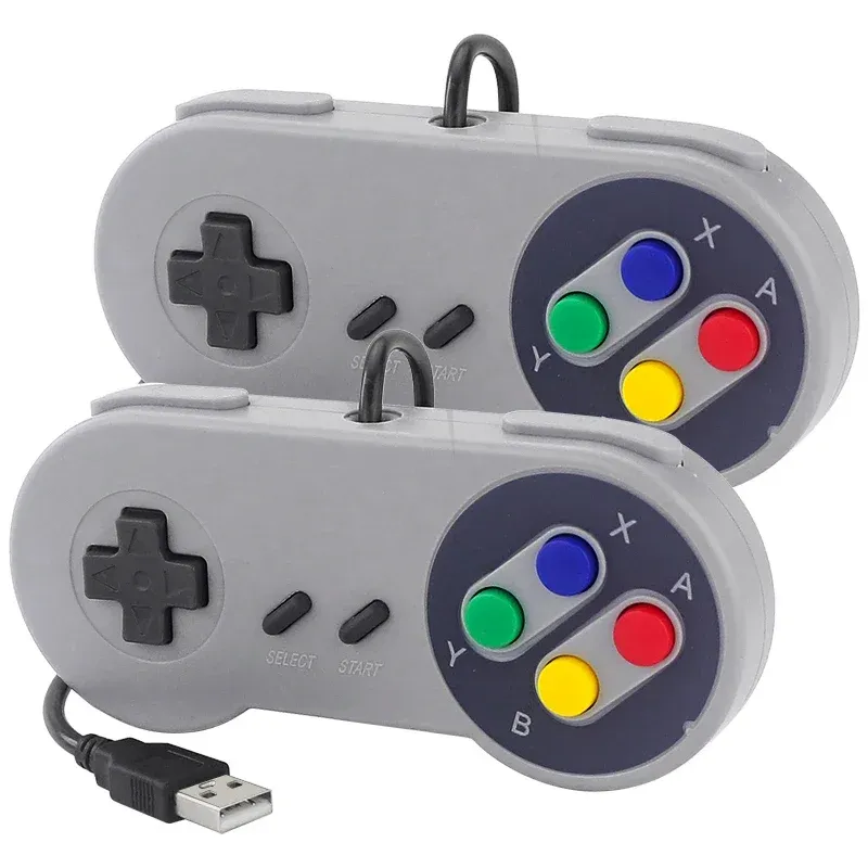 Manette de jeu USB rétro filaire pour PC, Linux, Windows et Raspberry Pi (RetroPie, NESPi), compatible Raspberry Pi 5, 4B, 3B+ et 3B 7