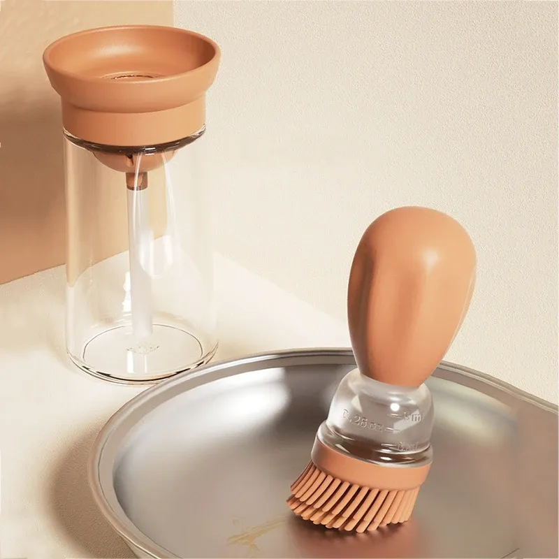 Bouteille d'huile de cuisine portable avec brosse en silicone, contrôle du dosage et vaporisateur pour barbecue, distributeur d'huile de cuisson 2