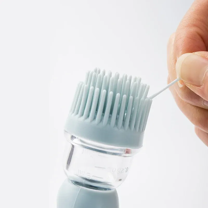 Bouteille d'huile de cuisine portable avec brosse en silicone, contrôle du dosage et vaporisateur pour barbecue, distributeur d'huile de cuisson 5
