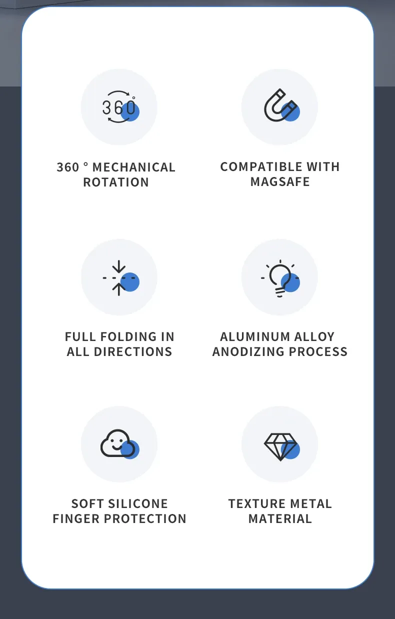 Support magnétique, détail de la finition