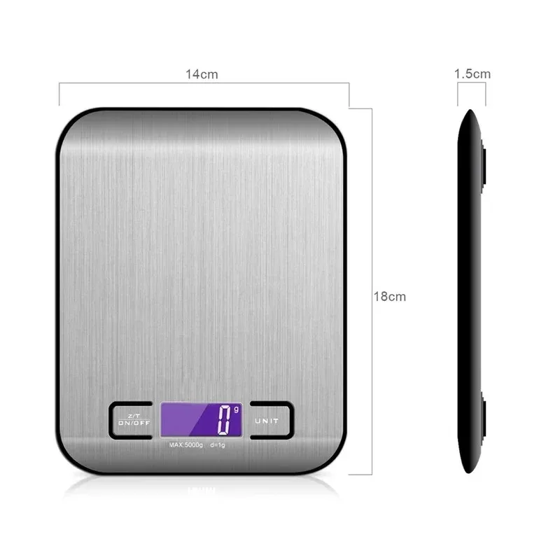 Balance de cuisine numérique haute précision en acier inoxydable, rechargeable par USB, de 1 g à 10 kg 7