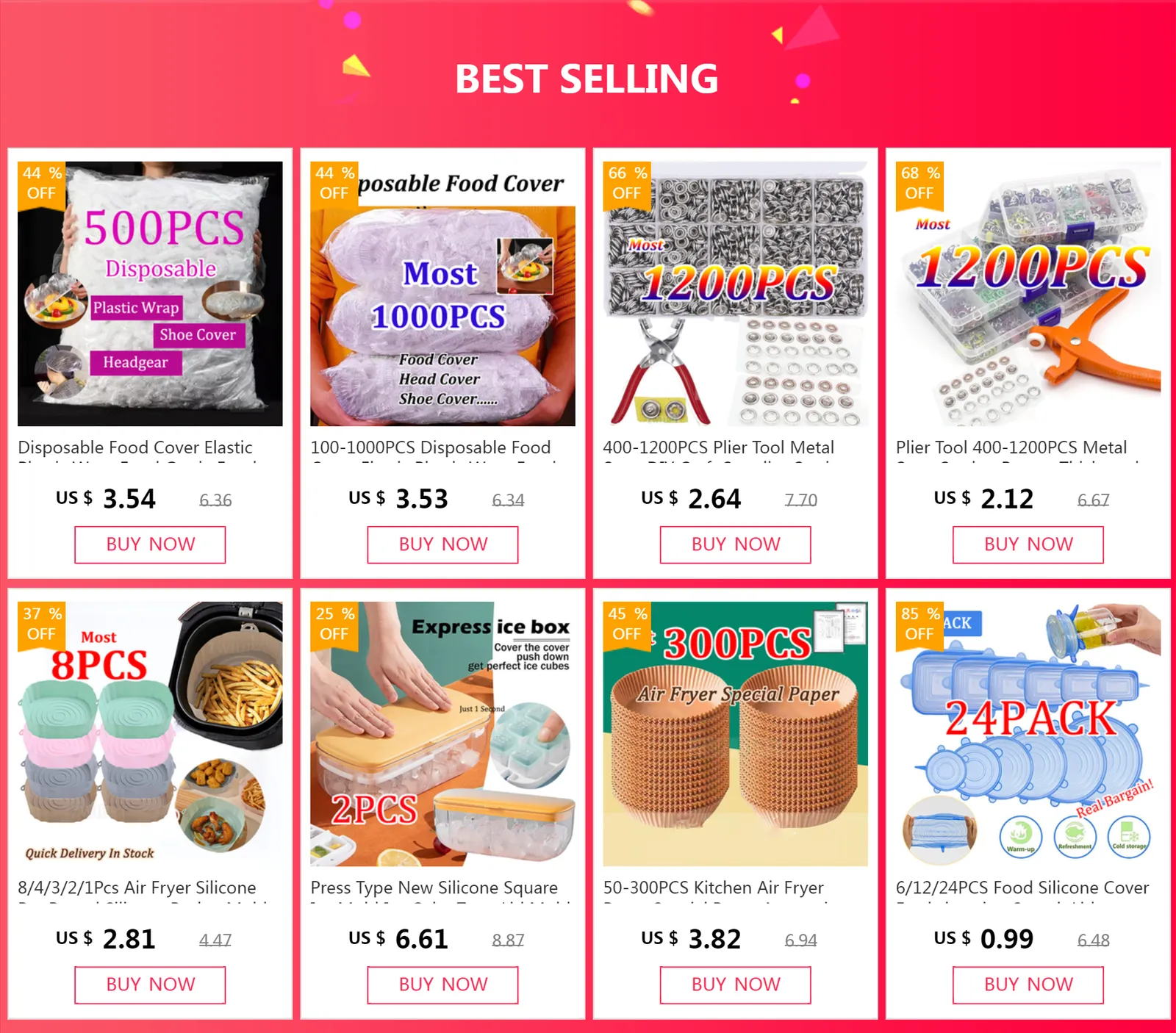 Lot de couvercles alimentaires en silicone extensibles