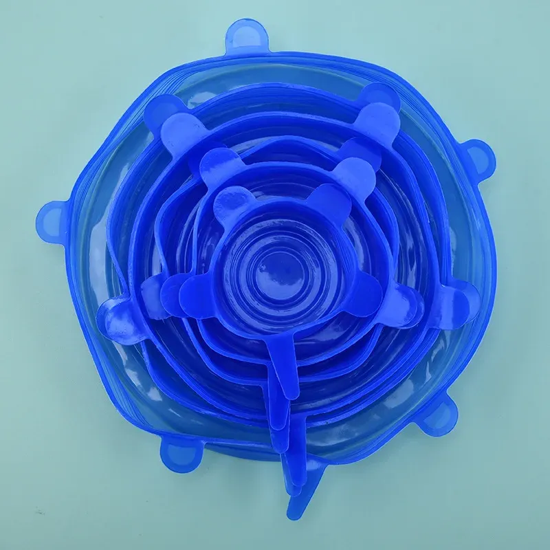 Lot de 6, 12 ou 24 couvercles alimentaires extensibles en silicone, réutilisables et hermétiques pour la conservation des aliments 12