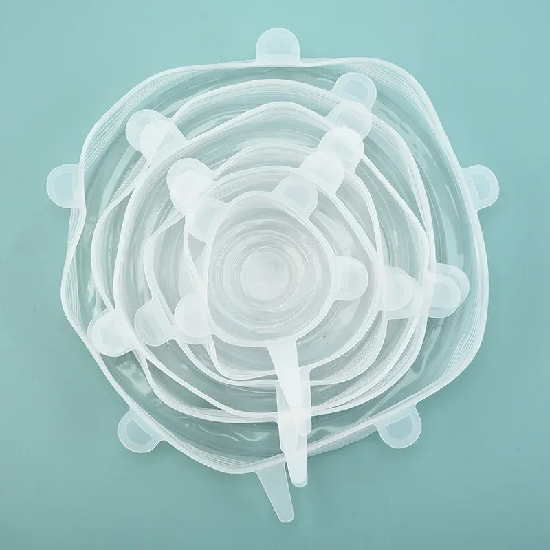 Lot de 6, 12 ou 24 couvercles alimentaires extensibles en silicone, réutilisables et hermétiques pour la conservation des aliments 10