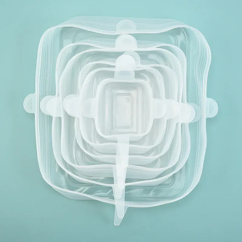 Lot de 6, 12 ou 24 couvercles alimentaires extensibles en silicone, réutilisables et hermétiques pour la conservation des aliments 7