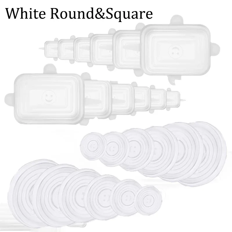 Lot de 6, 12 ou 24 couvercles alimentaires extensibles en silicone, réutilisables et hermétiques pour la conservation des aliments 9