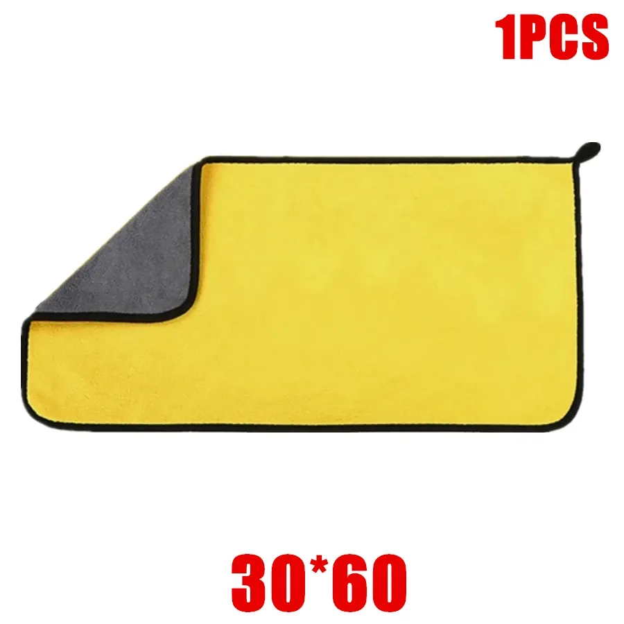 Serviette en microfibre épaisse et douce pour le séchage et le lavage de voiture, chiffon de nettoyage double couche (lot de 1, 2 ou 6) 8