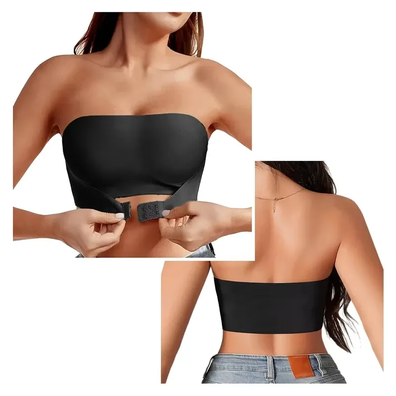 Soutien-gorge sans bretelles, sans rembourrage et sans couture à fermeture avant, confortable et lisse