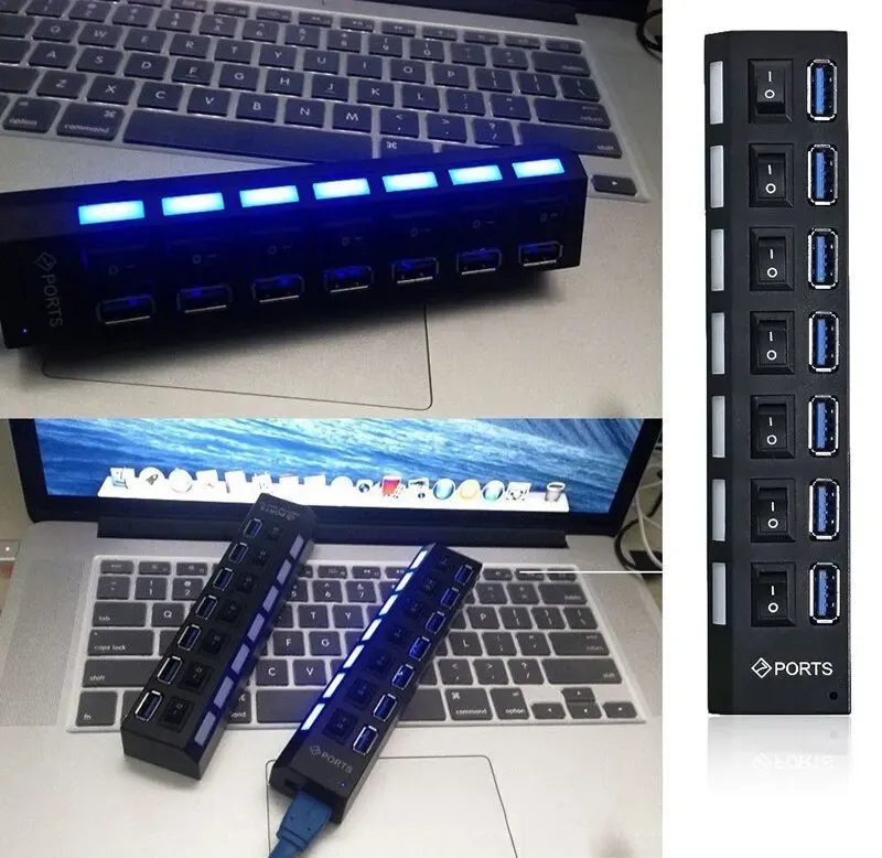 Hub USB à sept ports, finition