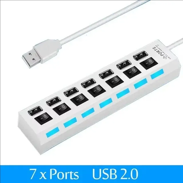 Répartiteur de hub USB, 7 ports, USB 2.0, commutateur d'extension pour ordinateur, PC, ordinateur portable et ordinateur de bureau 9