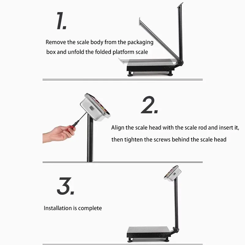 Balance électronique pliable, finitions en acier inoxydable