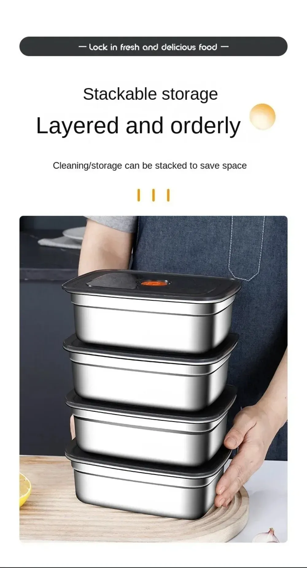Boîte à lunch en acier inoxydable, compartiments