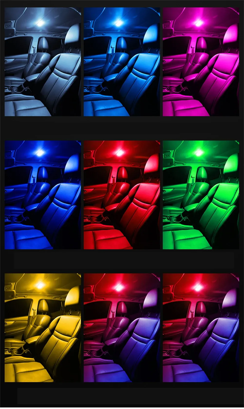 Lampe LED tactile aimantée pour voiture, éclairage d'ambiance intérieur, plafonnier et lampe de lecture 4