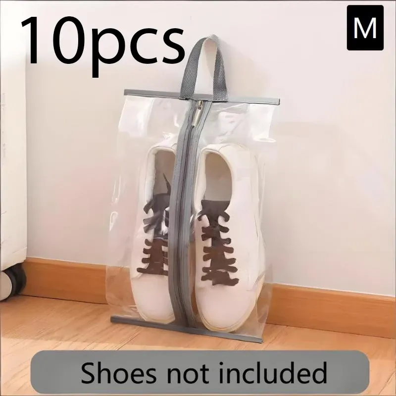 Sacs à chaussures transparents et imperméables (lot de 1 ou 10), solution de rangement pour chaussons, baskets et sandales, pour la maison et les voyages 8