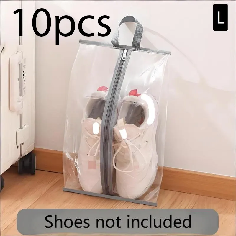 Sacs à chaussures transparents et imperméables (lot de 1 ou 10), solution de rangement pour chaussons, baskets et sandales, pour la maison et les voyages 9