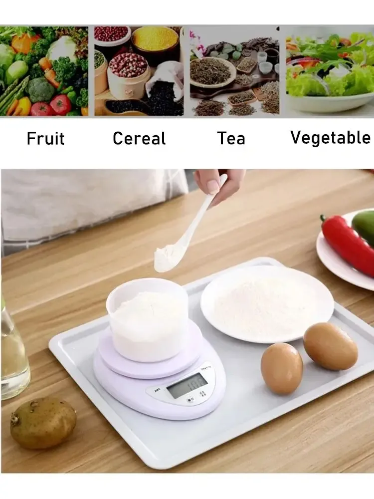 Balance électronique portable 5 kg / 1 g à écran LED pour la cuisine et la pâtisserie 4