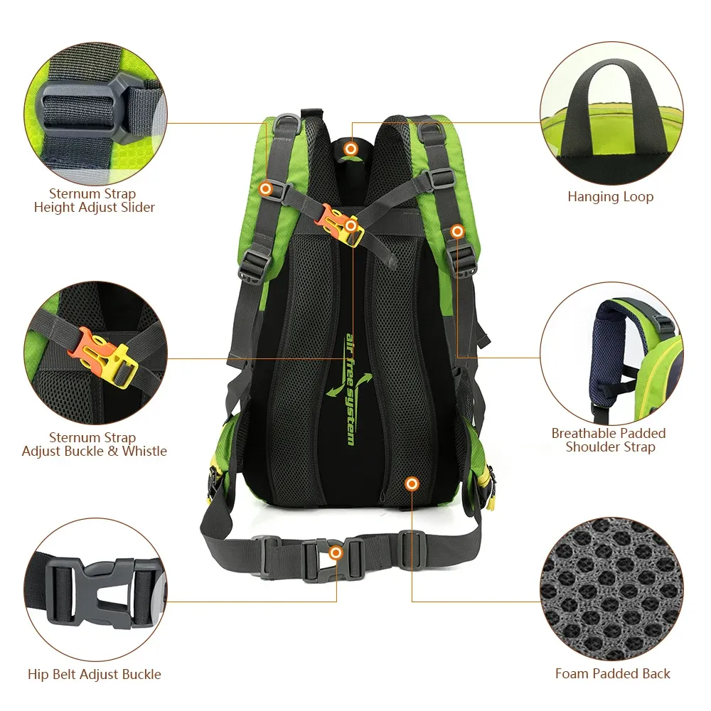 Sac à dos de voyage 40 L résistant à l'eau pour camping et randonnée 5