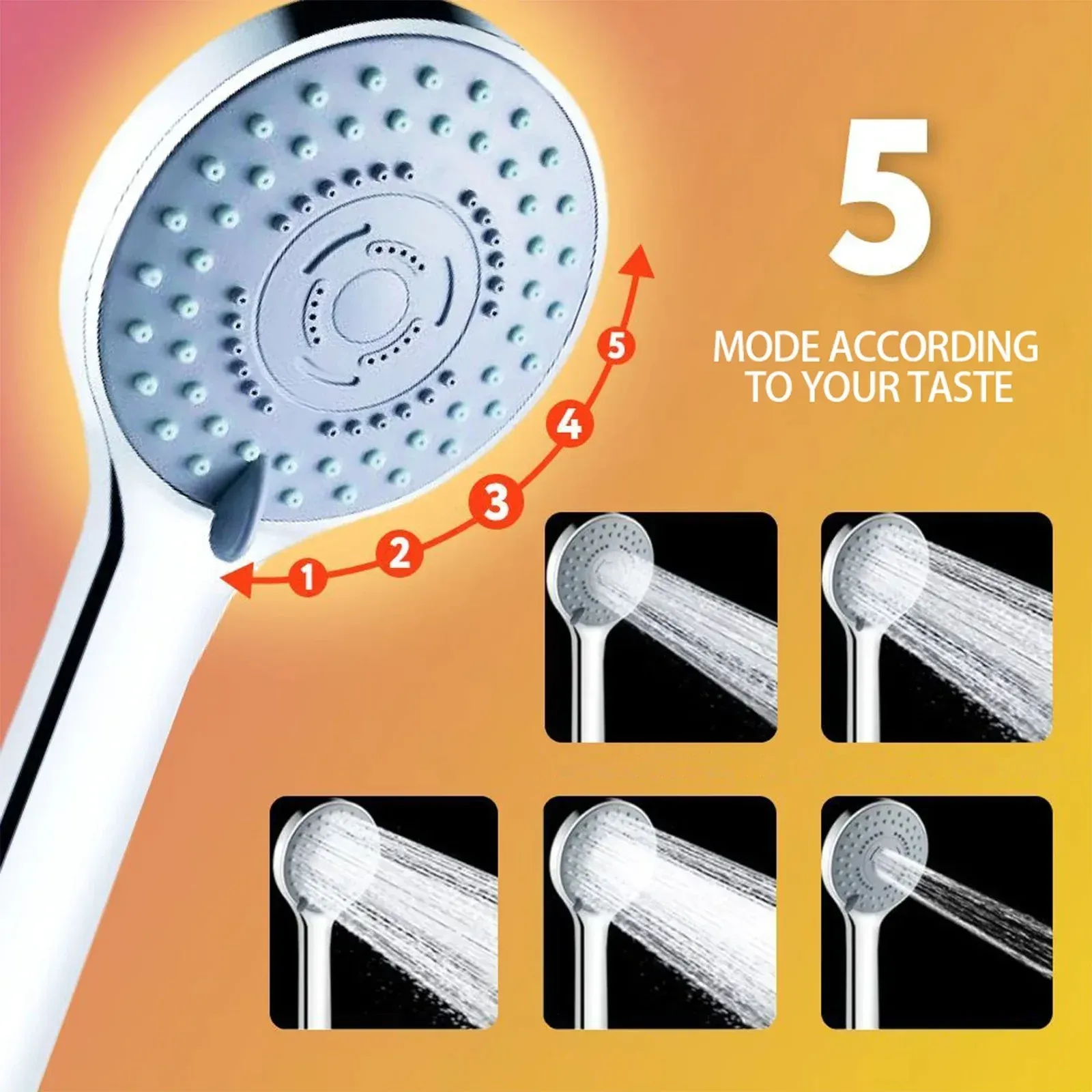 Pommeau de douche économiseur d'eau à 5 modes, portable et réglable, pour spa 3