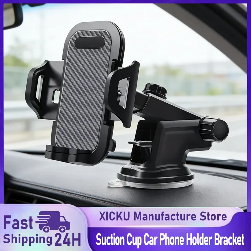 Support universel pour téléphone de voiture à ventouse, compatible tableau de bord, pare-brise et grille d'aération, pour iPhone, Samsung et Xiaomi