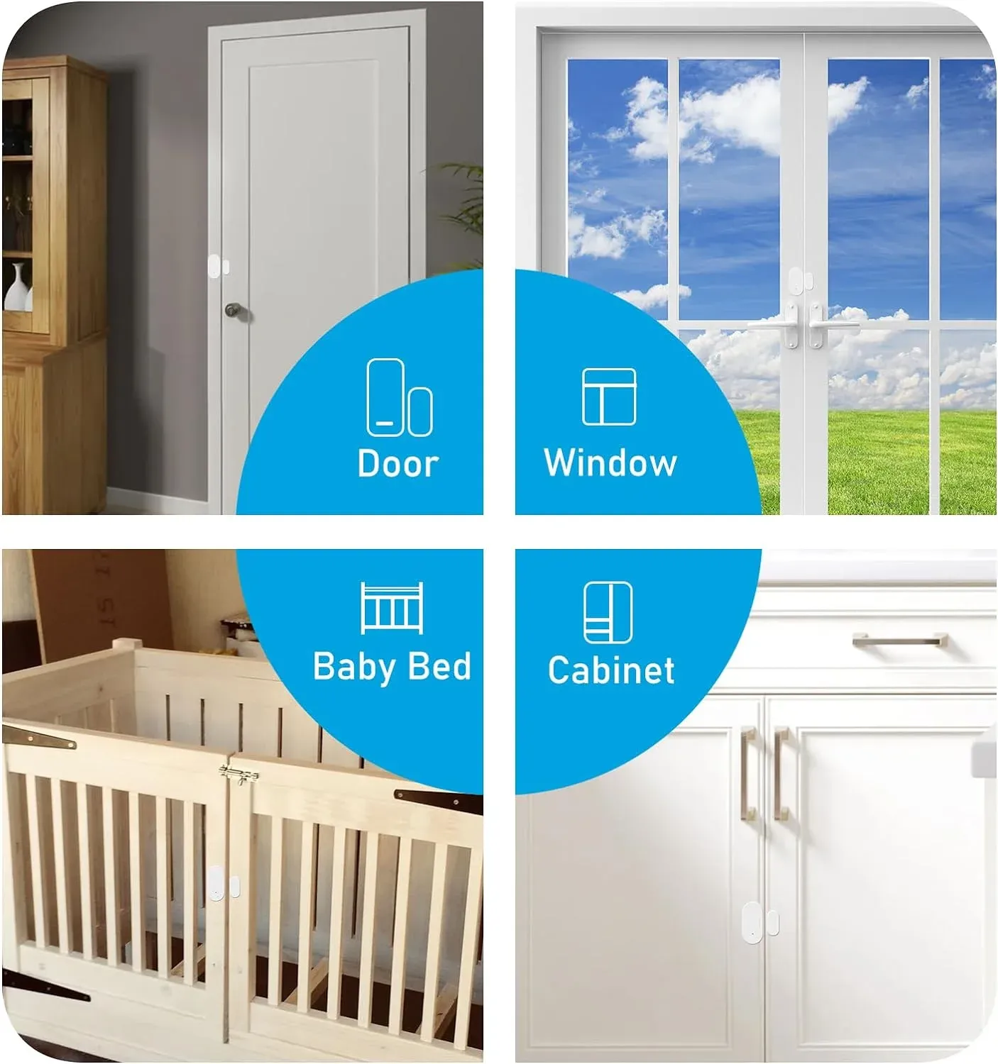 Capteur de porte et fenêtre intelligent Tuya ZigBee, détecteur d'ouverture et de fermeture pour système d'alarme de sécurité domestique, compatible Alexa et Google 6