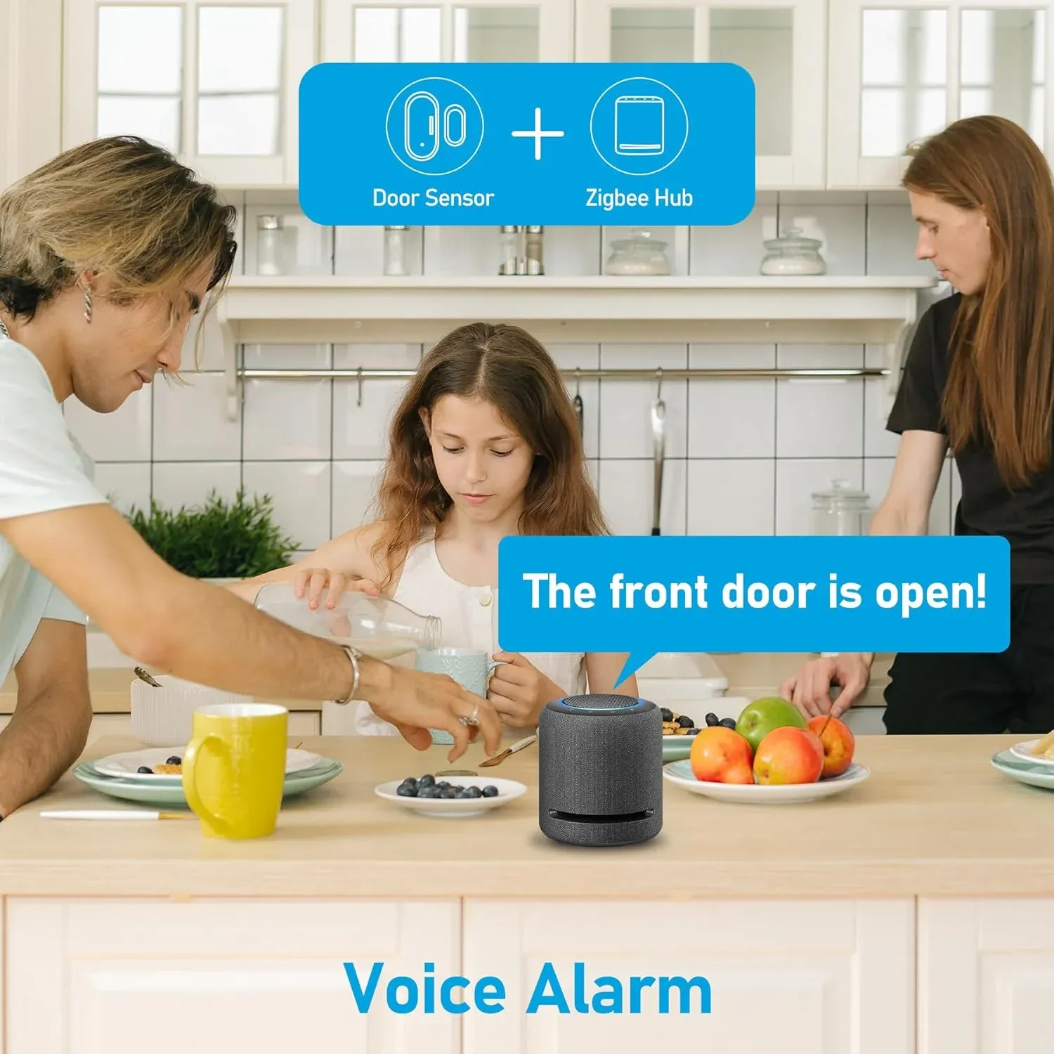 Capteur de porte et fenêtre intelligent Tuya ZigBee, détecteur d'ouverture et de fermeture pour système d'alarme de sécurité domestique, compatible Alexa et Google 3