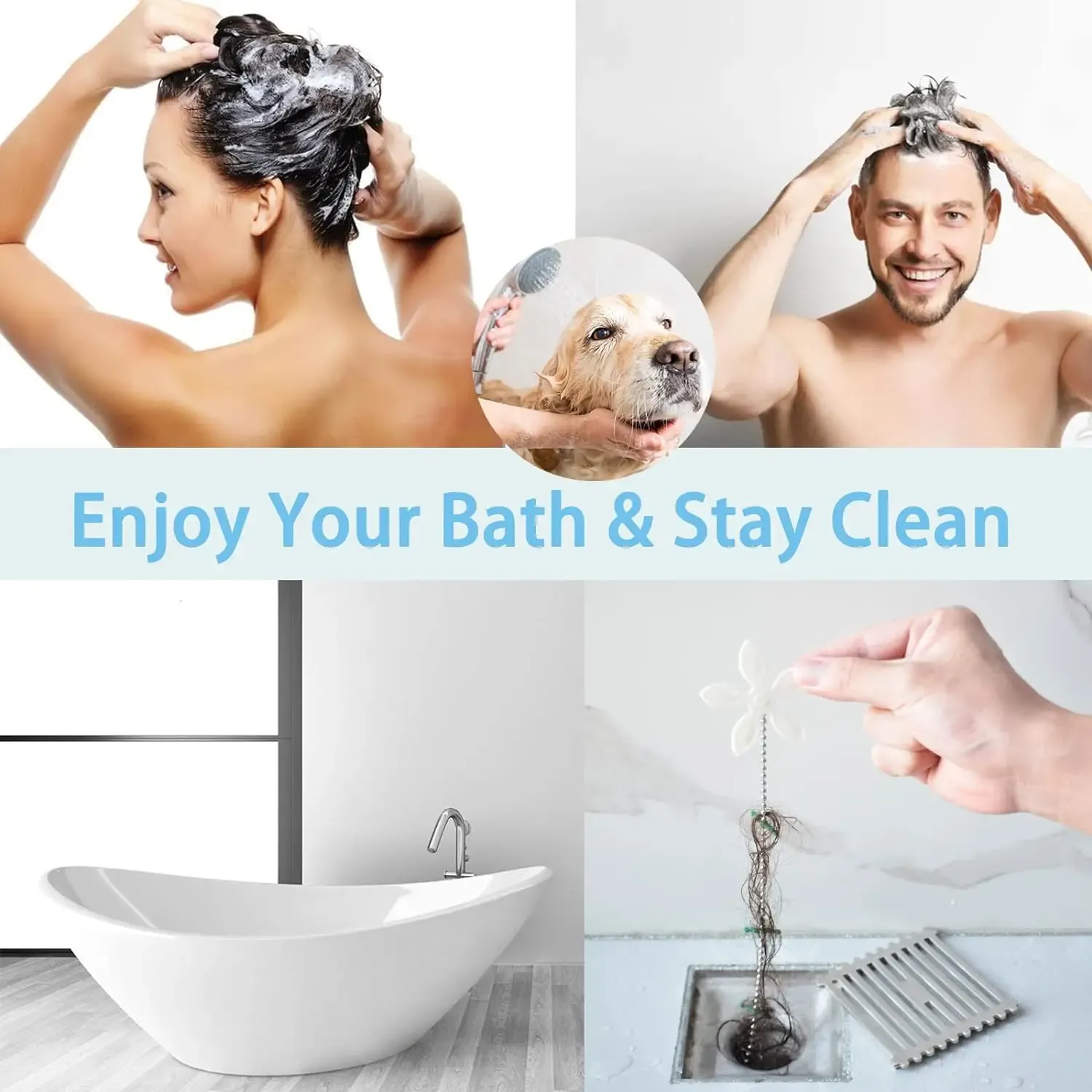 Lot de 1, 5 ou 10 filtres à cheveux en forme de fleur pour douche et évier 4