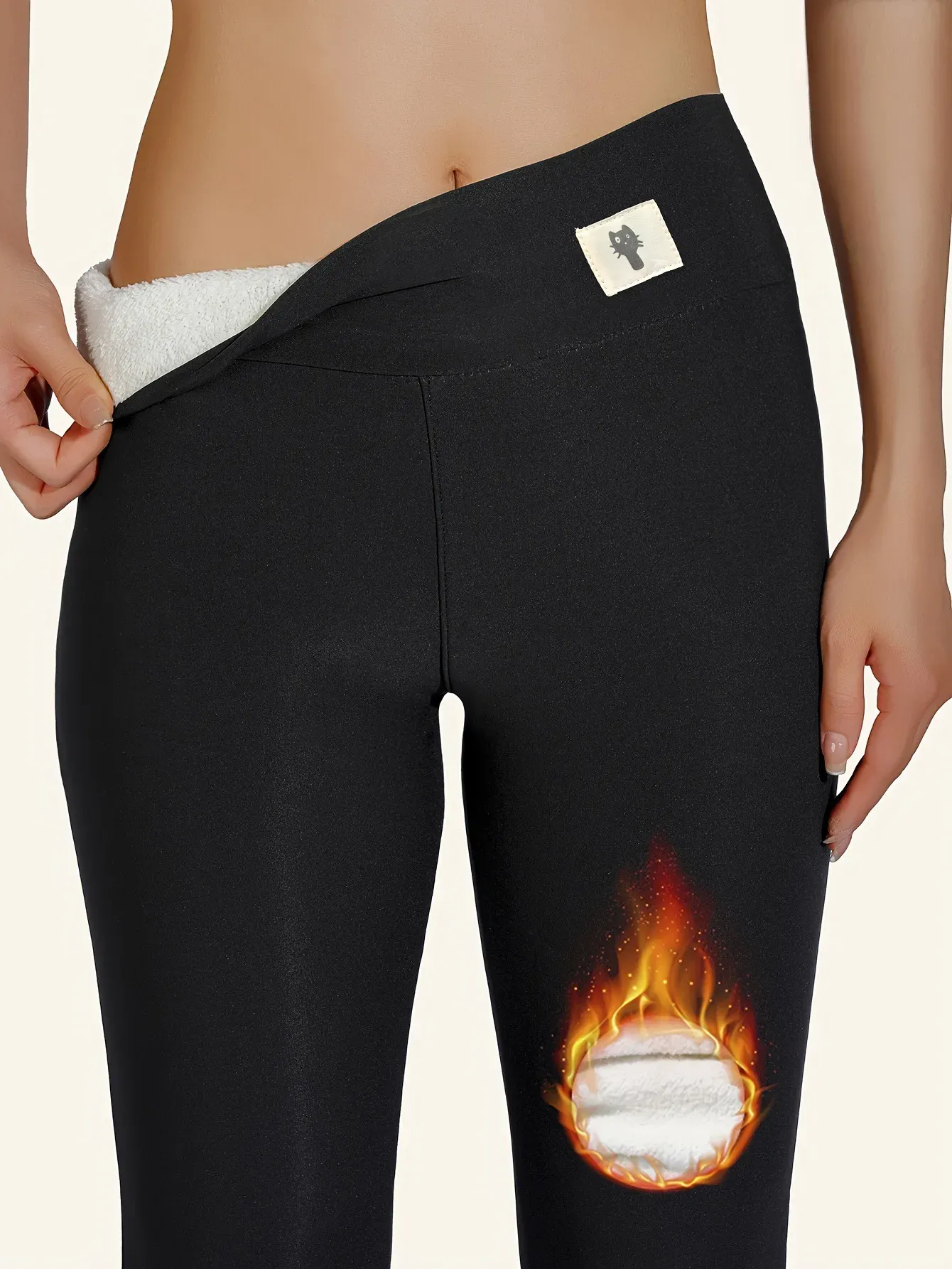 Legging chaud femme, style portée