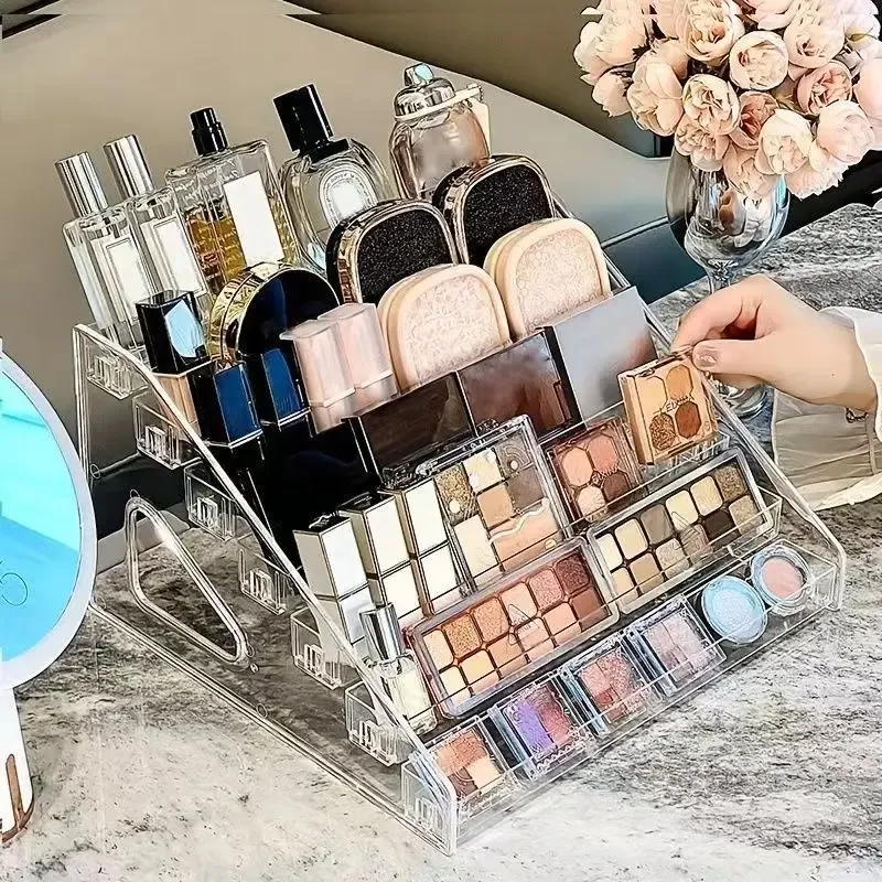 Organisateur de cosmétiques transparent à plusieurs niveaux 2