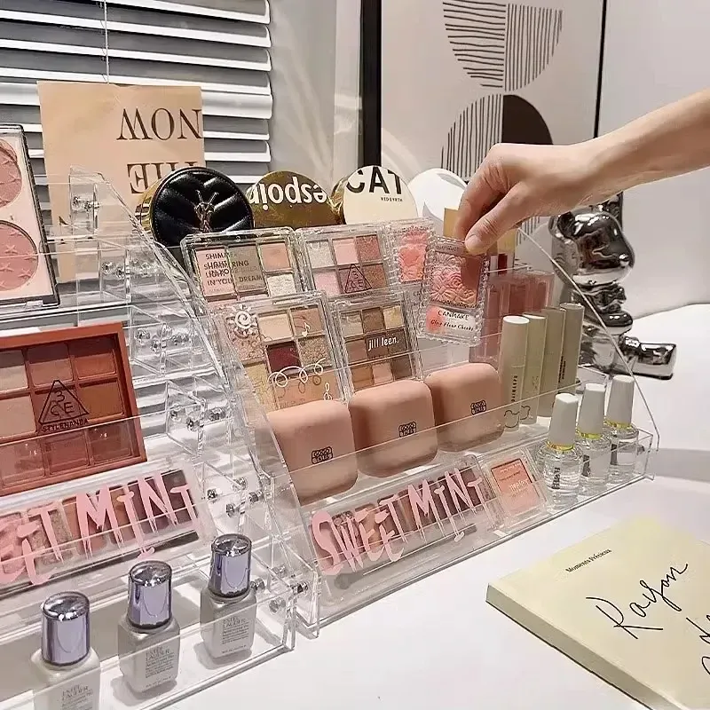 Organisateur de cosmétiques transparent à plusieurs niveaux 4