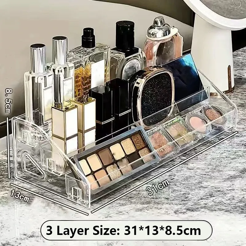 Organisateur de cosmétiques transparent à plusieurs niveaux 8