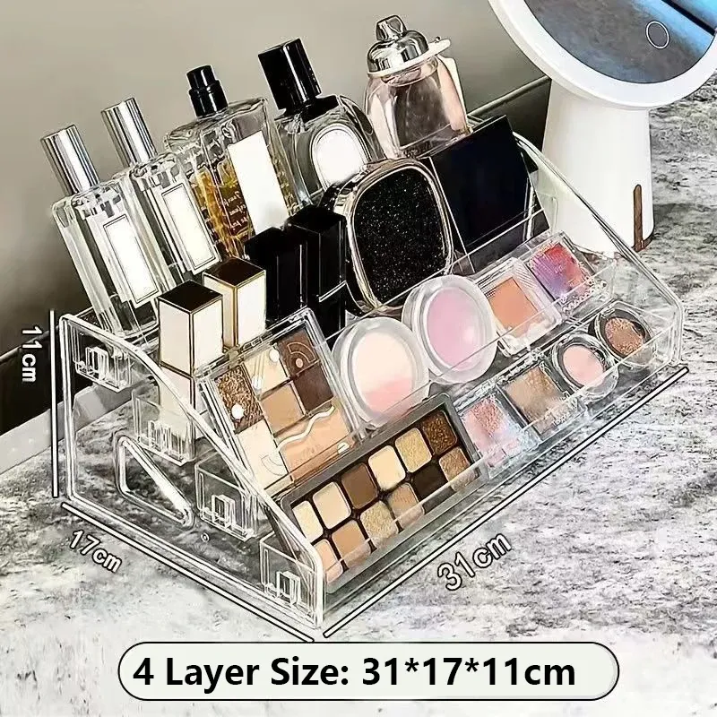 Organisateur de cosmétiques transparent à plusieurs niveaux 9