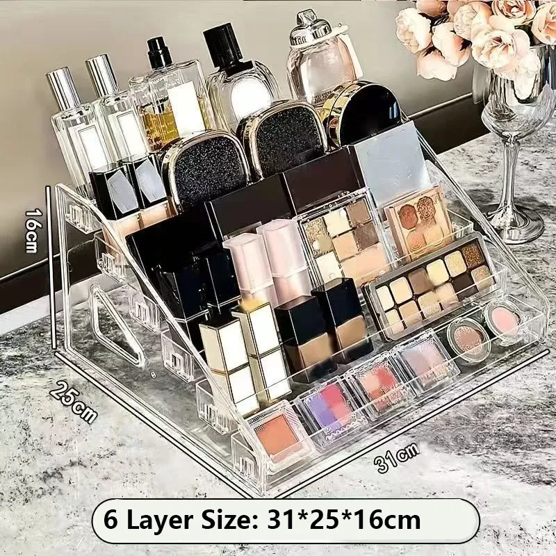Organisateur de cosmétiques transparent à plusieurs niveaux 11