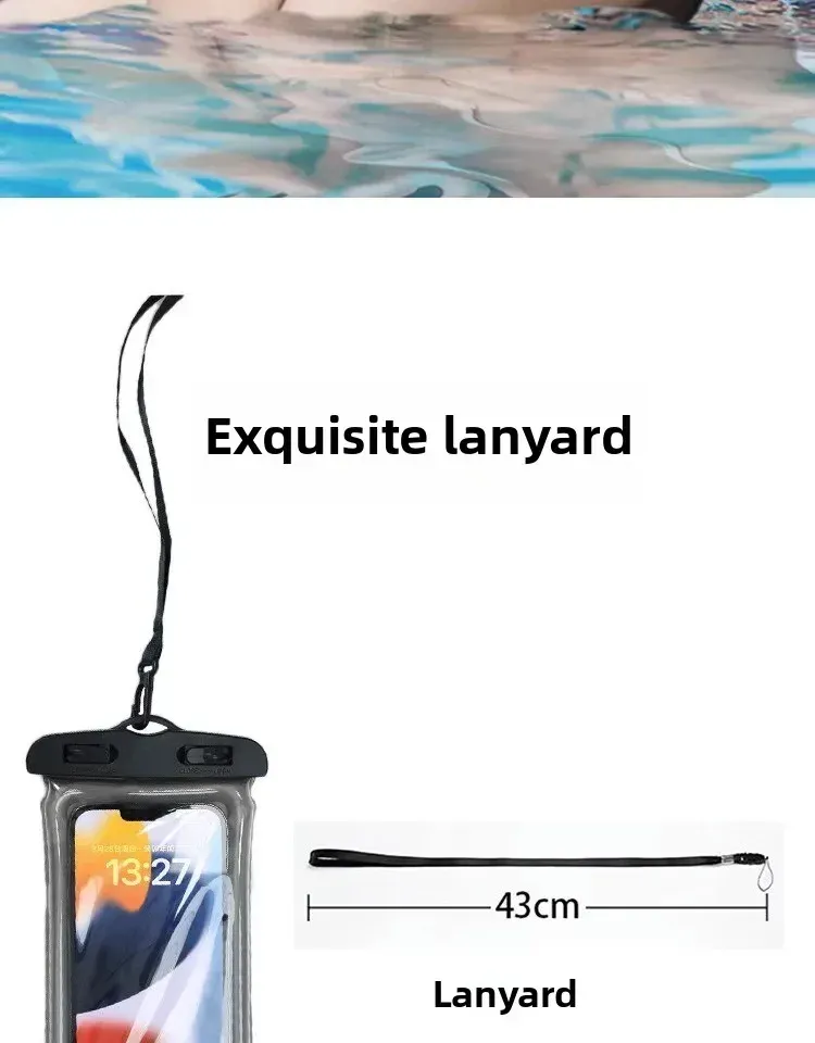 Pochette étanche pour téléphone, détail de la fermeture