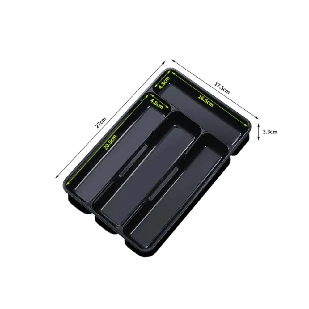 Organisateur de couverts rectangulaire à 4/5 compartiments, plateau séparateur de tiroir facile à nettoyer, plateau à ustensiles de cuisine de qualité 8