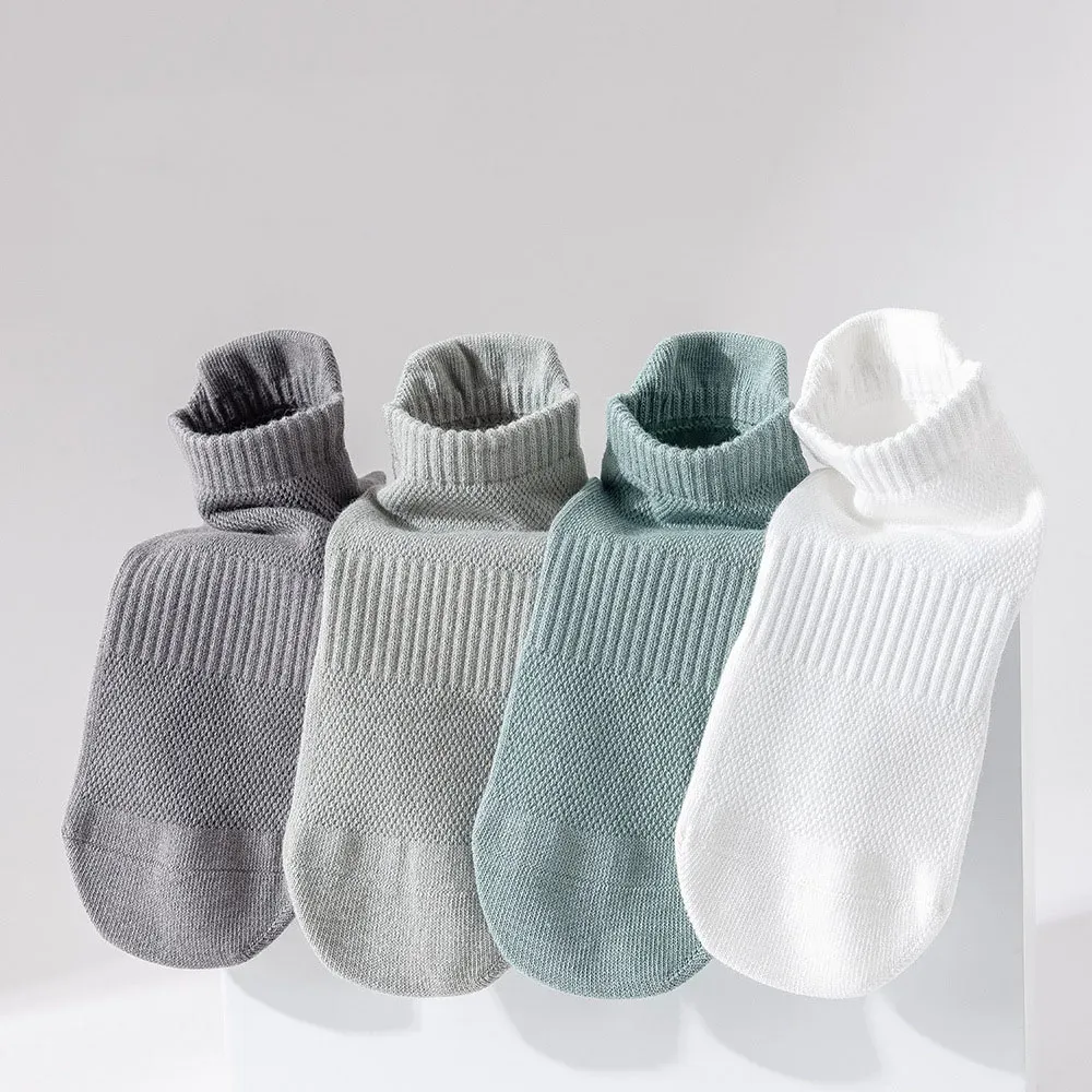 Chaussettes de yoga homme en coton fines, antidérapantes à picots en silicone, coupe basse pour le Pilates 5