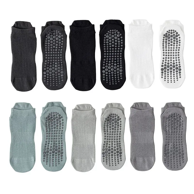 Chaussettes de yoga homme en coton fines, antidérapantes à picots en silicone, coupe basse pour le Pilates 6
