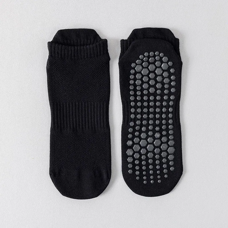Chaussettes de yoga homme en coton fines, antidérapantes à picots en silicone, coupe basse pour le Pilates 8