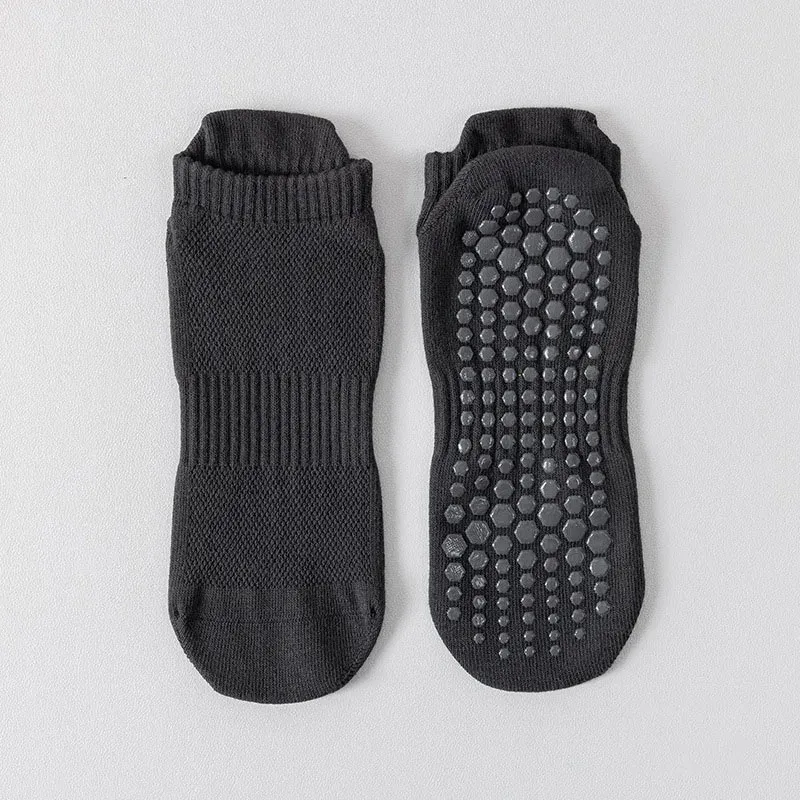 Chaussettes de yoga homme en coton fines, antidérapantes à picots en silicone, coupe basse pour le Pilates 7