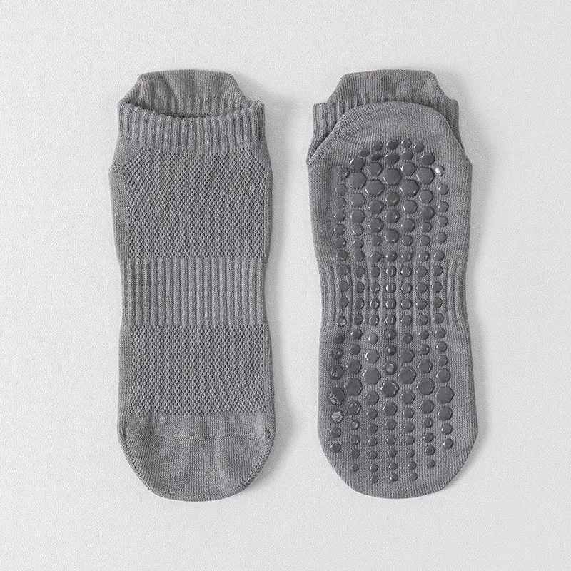 Chaussettes de yoga homme en coton fines, antidérapantes à picots en silicone, coupe basse pour le Pilates 10