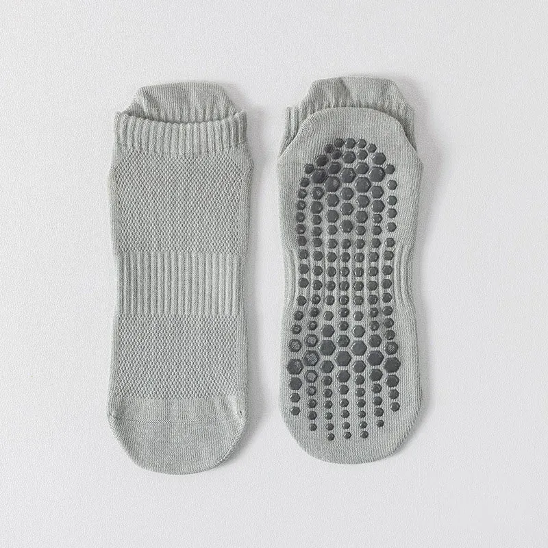 Chaussettes de yoga homme en coton fines, antidérapantes à picots en silicone, coupe basse pour le Pilates 9