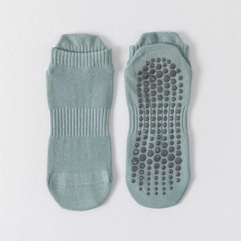 Chaussettes de yoga homme en coton fines, antidérapantes à picots en silicone, coupe basse pour le Pilates 12