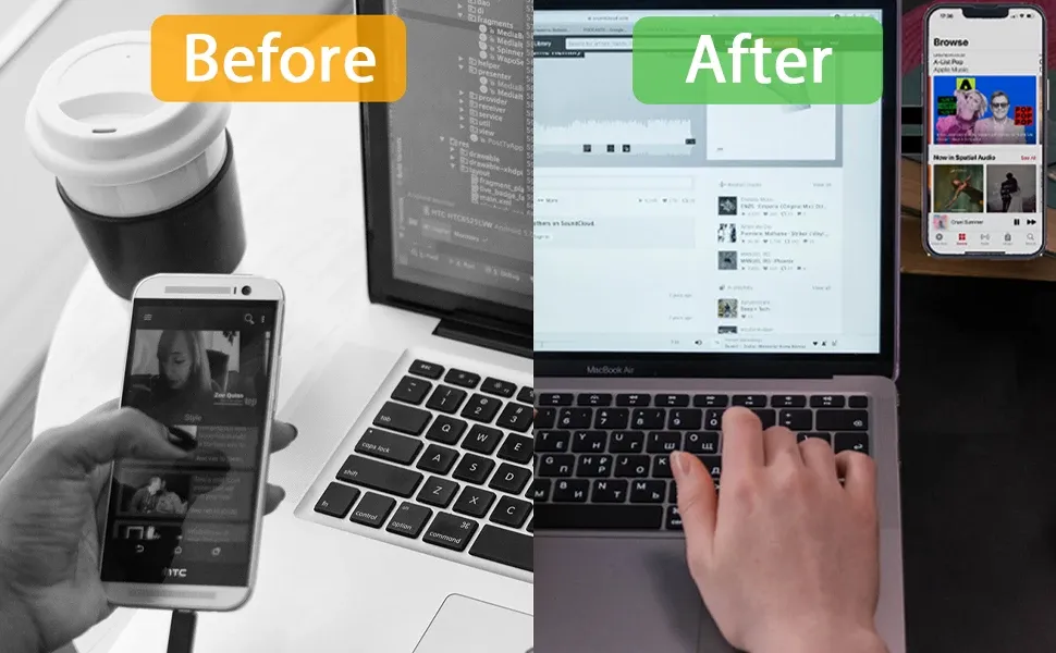 Support Flip Continuity installé sur un ordinateur portable