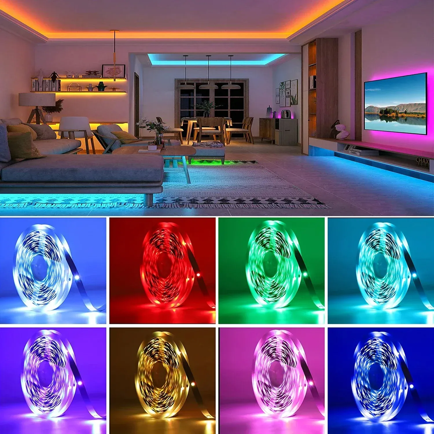 Ruban LED RGB, vue détaillée
