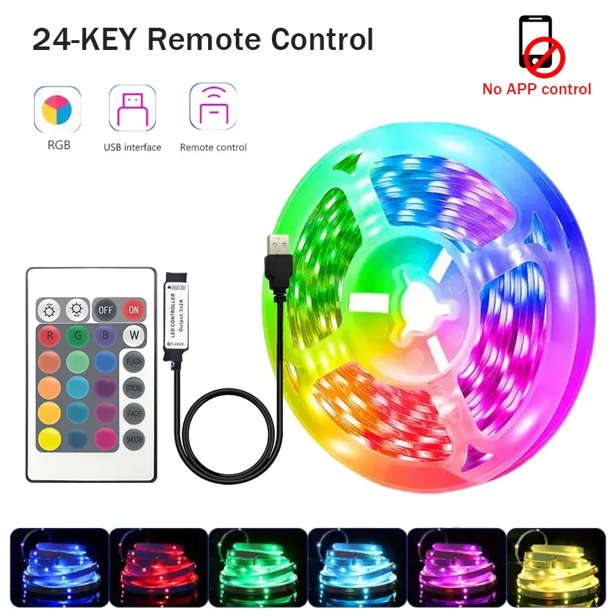 Ruban LED RGB flexible avec contrôle par application, pour décoration de chambre à coucher 11