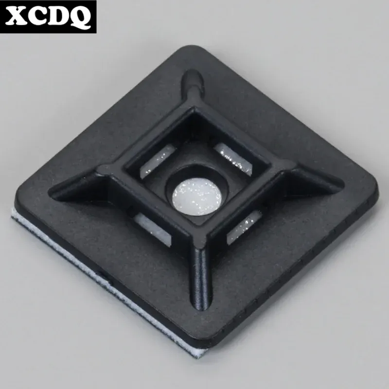 Lot de 100 porte-câbles auto-adhésifs en nylon PA66 à fermeture éclair, socle fixe, adhésif 3M 1600T à fort maintien 6
