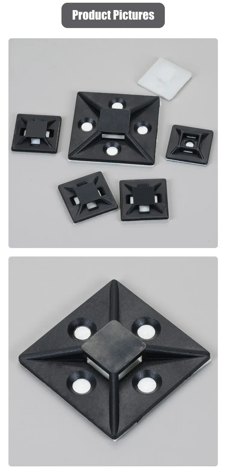Attaches de câbles auto-adhésives en nylon PA66 Application pratique