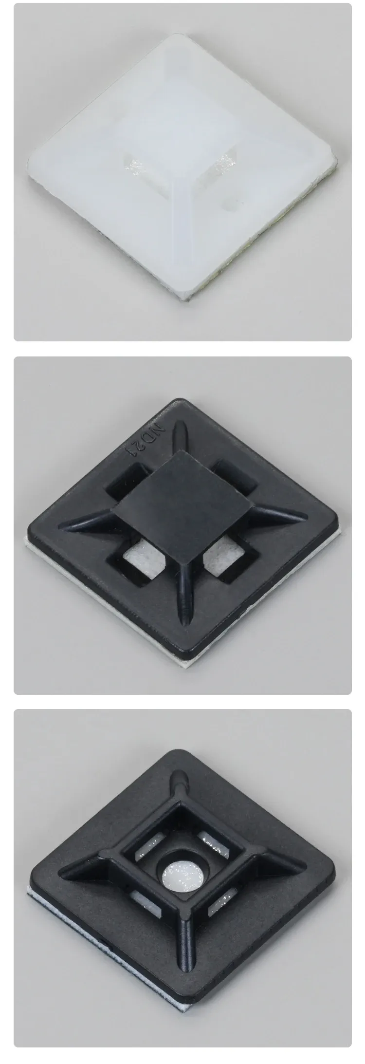 Attaches de câbles auto-adhésives en nylon PA66 Vue d'ensemble